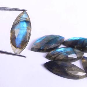 Gema labradorita Natural tallada en rosa, Gema de marquesa facetada suelta, precio al por mayor - Product Image 2