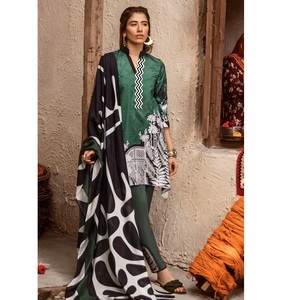 Increíble color 3 piezas Kameez Shalwar vestido de fiesta Pakistán señoras traje encaje diamante decoración Venta caliente ropa de invierno India - Product Image 5