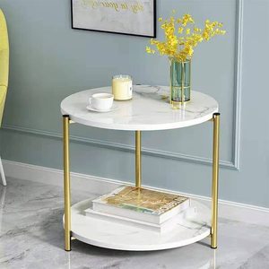 โต๊ะกาแฟกรอบโลหะสไตล์มินิมอลสไตล์โมเดิร์นพร้อมท็อปหินอ่อนโต๊ะน้ำชาอเนกประสงค์ขนาดใหญ่สำหรับห้องนั่งเล่นเฟอร์นิเจอร์ในบ้าน - Product Image 5