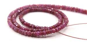 High Quality 13.5\" Long Natural <b>Red</b> Ruby Beautiful Faceted Rondelle Semiprecious Gemstone Beads for Necklace Making - Product Image 4