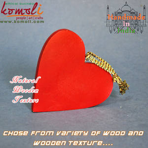 สีแดงทาสีไม้รูปหัวใจตัดออกต้นคริสต์มาสแบนเครื่องประดับตกแต่ง - Product Image 2