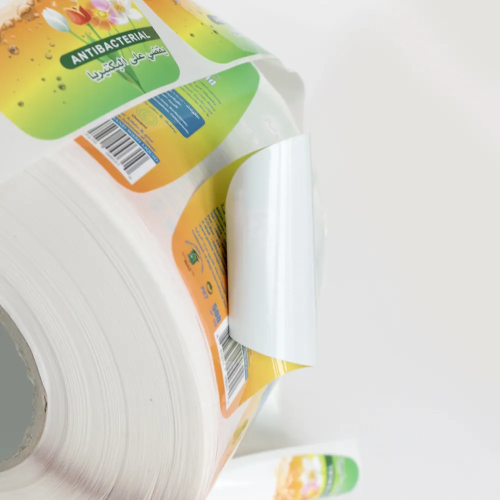 Custom printed round product sticker, Waterproof plastic hand sanitizer sticker, adhesive paper liquid soap labels
