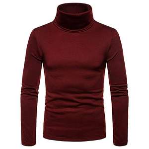 Men Winter Thermal Cotton <b>Fleece</b> High Neck Stretch Pullover <b>Sweater</b> Plus Size - Product Image 1
