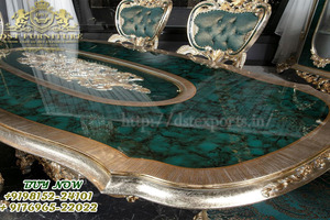 Ensemble de meuble de salle à manger, sculpté à la main, luxueux, Design européen, Villa Royal, en bois de teck, 4 pièces - Product Image 4