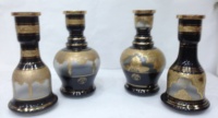 Chichas Farida de Luxe, Base en Verre Givré Peinte à la Main et Gravée à la Main en Or, Style Arabe, pour Fumer la Chicha