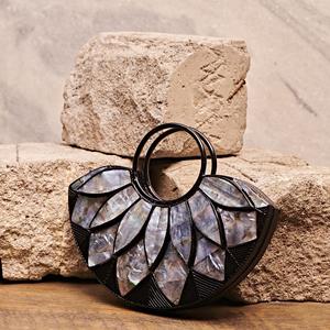 Handcrafted Bridal Designer Brass Mother of <b>Pearl</b> <b>Clutch</b> Bags | Bridal Evening Wedding Brass MOP Ladies <b>Clutches</b> - Product Image 5