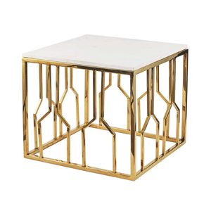 Modern Square <b>Side</b> Marble Top Coffee <b>Table</b> Luxury Decorative Metal Furniture for Living Room <b>Sofa</b> Home Furniture - Product Image 1