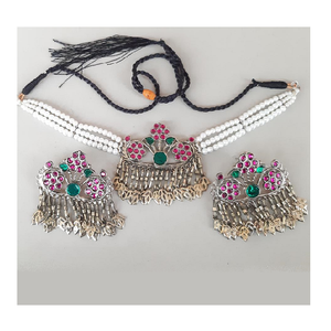 Kuchi-Conjunto de joyería de Material 100% puro de la mejor calidad, incluye gargantilla y pendientes a la venta, precio barato - Product Image 4