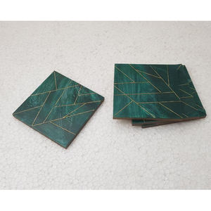 Ensemble de 4 pièces en résine et bois, motif créatif et moderne, caboteur pour le thé, fait à la main - Product Image 4