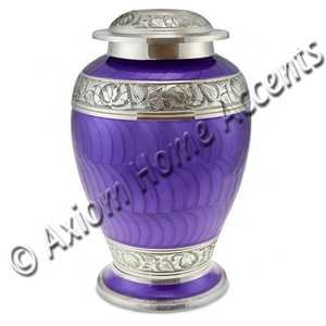 Urna de cremación de latón para adultos, esmalte azul de mariposa, urna de cremación de Metal, niquelado por Axiom, acentos para el hogar, superventas - Product Image 4