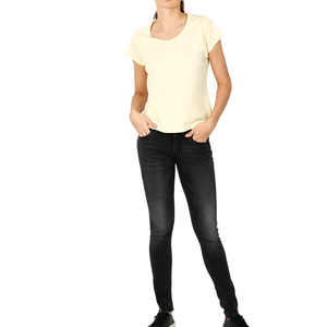 เสื้อยืดผ้าฝ้ายอินทรีย์กัญชาธรรมชาติผู้หญิง,เสื้อยืดย้อมสีพื้นเป็นมิตรกับสิ่งแวดล้อม - Product Image 6