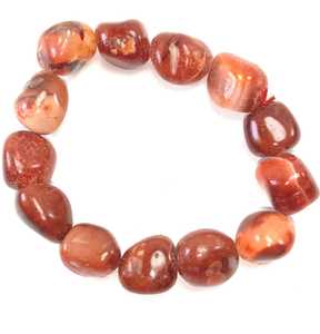 สร้อยข้อมือหินพลอยสีแดงคาร์เนเลี่ยนเครื่องประดับแฟชั่นสำหรับผู้ชายและผู้หญิงของขวัญ - Product Image 5