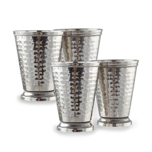 Verres ou tasses à Julep de menthe en cuivre pour fêtes ou restaurants – Tasses en acier inoxydable plaqué cuivre gaufré pour Julep de menthe - Product Image 6