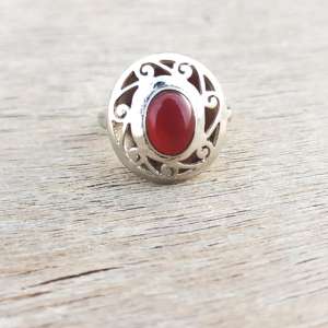 Anillo solitario de Plata de Ley 925, piedra preciosa de ónix rojo, ajuste de bisel de alta calidad, joyería de diseñador para bodas, regalos, fiestas - Product Image 5