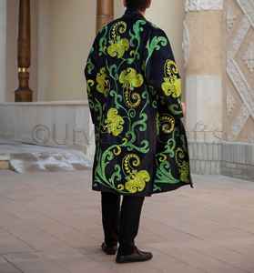 Abrigo Kimono bohemio para mujer, Chaqueta de algodón Natural decorada con seda bordada a mano, calidad de lujo, para invierno - Product Image 2