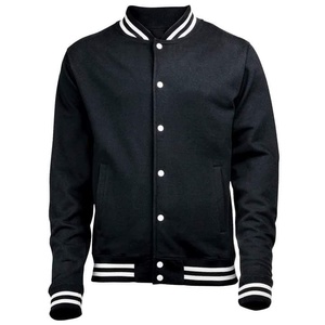 Chaqueta de Béisbol Varsity Personalizada en Azul Marino y Blanco, Acolchada, de Poliéster/Algodón, Ecológica, de Secado Rápido, Servicio OEM para Invierno - Product Image 5