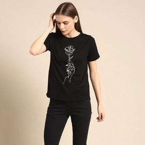 Camiseta de mujer lisa en blanco, al por mayor, de las mejores ventas OEM, para uso casual de verano. - Product Image 2