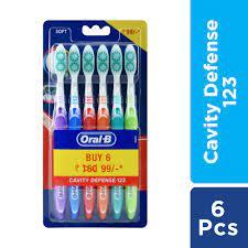 Lot de 6 brosses à dents manuelles Cavity Defense au meilleur prix avec des poils doux en forme de gobelet uniques - Product Image 2