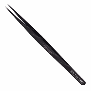 Pincettes professionnelles pour faux cils, embout Slim et droit, isolateur noires, étiquette privée, nouvelle collection - Product Image 1