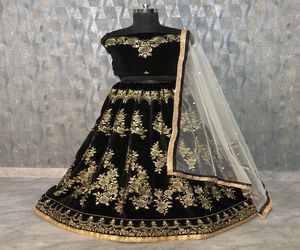 Tendencia Banarasi seda bordado trabajo Lehenga Choli Dupatta estilo indio moderno algodón fiesta desgaste étnico ropa al por mayor - Product Image 6