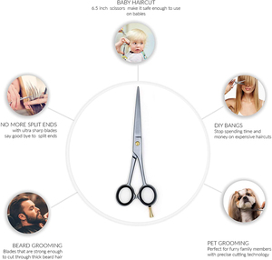 Ciseaux de barbier professionnels de haute qualité en acier inoxydable avec logo personnalisé pour ciseaux de barbier - Product Image 5