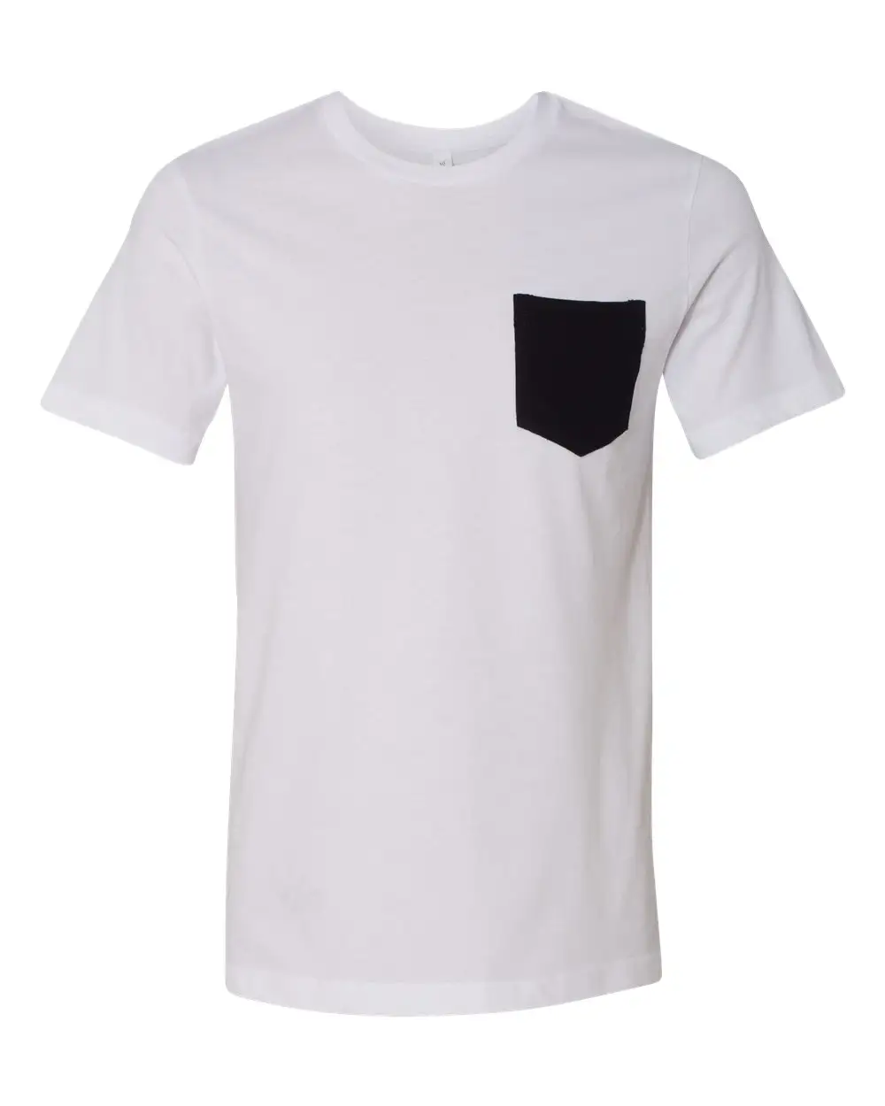 100% Cotton Custom OEM logo Regular white With Black POcket Style cotton mens t shirts