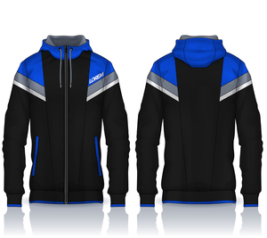 Polyester/Cotton Custom Made Team Fleece Zipper-Up <b>Hoodie</b> Oversized Casual Fit Solid Embroidered Washed Puff Techniques Heavy - Product Image 2