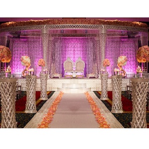 White Crystal Oval Mandap for <b>Wedding</b> Unique Oval Style <b>Wedding</b> Crystal Mandap Exclusive Glitiring Crystal Indian <b>Wedding</b> Mandap - Product Image 1