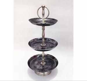 Recién llegado de grado de alta calidad de fabricación india Soporte de pastel de diseño moderno hecho de chapa de hierro galvanizado Soporte de pastel de 3 niveles - Product Image 6
