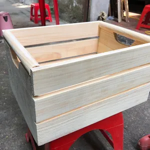 CHEAP RUSTIC WOODEN CRATE /WOODEN STORAGE BOX MADE IN VIETNAM