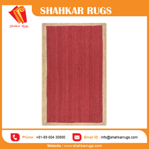 Grand tapis moderne en laine et jute Nouveau design Impression de bordure abstraite simple Décoration de porte touffetée douce pour la maison Cuisine Salon - Product Image 2