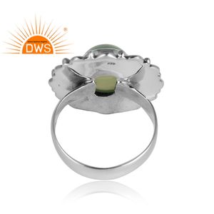 Prehnite Chalcedony พลอยแหวนอ้วนผู้ผลิตเครื่องประดับอินเดียทำด้วยมือ925เงินออกแบบแหวนผู้ค้าส่ง - Product Image 3