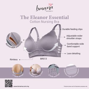 Bmama XL Ultra-Mince Soie Soutien-Gorge D'allaitement Culotte Ensemble Avant Ouvert Lumière Rembourrage Dentelle Confortable Casual Tous Les Jours Large Respirant - Product Image 2