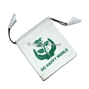 Best Value of Green Printed on White Pouch : Green Printed on White Pouch for Sale - Product Image 1