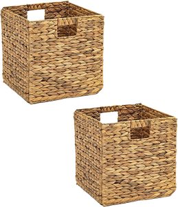 High Quality Natural Wholesale Foldable Water Hyacinth <b>Storage</b> <b>Baskets</b> Handmade with Best price from Vietnam - Product Image 2