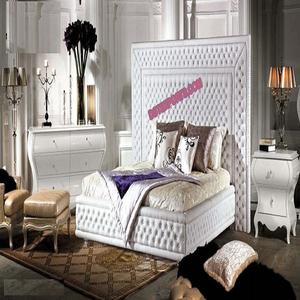 New Design Romantic King Size Bedroom Furniture Set Modern <b>White</b> King Bedroom Set With <b>Nightstands</b> Leather Headboard Bedroom Furniture - Product Image 1