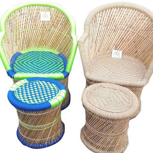 เก้าอี้ไม้ไผ่แข็งทำด้วยมือธรรมชาติวัสดุเชือกสำหรับห้องครัวห้องนั่งเล่นห้องนอนสวนวิลล่า - Product Image 1