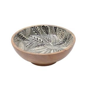 Finition émaillée Mango Bol à salade personnalisé arrondi en bois Top Tendance Salade de fruits Bol de service Ustensiles de cuisine Utilisation traiteur - Product Image 1