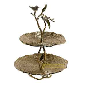 Soporte de aluminio con forma de hoja dorada para pastel, Base de diseño clásico para centro de mesa de boda, hecho a mano, nuevo, superventas - Product Image 1