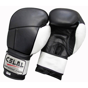 Guantes de Boxeo de Cuero Blanco y Negro de 16 oz Hechos a Medida, Forro Moldeado por Inyección de Alta Densidad, Grado Profesional para Muay Thai - Product Image 2