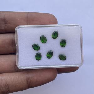 7x5mm Naturel Vert Chrome Diopside Pierres Facettes Ovale Calibré Lâche IGI Certifié pour la Fabrication de Bijoux Prix de Gros - Product Image 4
