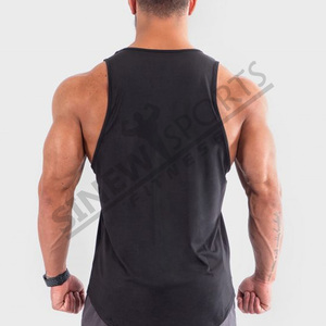 Débardeur noir vierge pour hommes, vêtement de gymnastique, sur mesure, vente en gros, été, - Product Image 3
