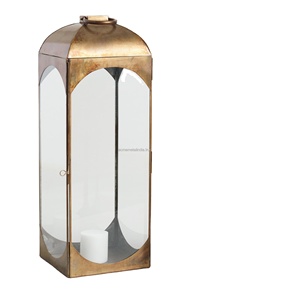 Soporte de vela de linterna de latón antiguo en el último diseño con acabado elegante perfecto para la decoración del hogar interior y exterior - Product Image 1