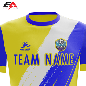 Uniforme de fútbol personalizado de alta calidad, estilo de camiseta de fútbol hecho de tela de poliéster duradera, ropa deportiva de sublimación baja MOQ - Product Image 3