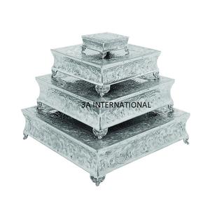 ที่วางเค้กโลหะทำจากฟอยล์สีทองสำหรับปาร์ตี้สุดหรูที่วางบนโต๊ะสำหรับเค้กของหวานเซิร์ฟเวอร์สำหรับฉลองวันเกิดเค้กโลหะ - Product Image 2