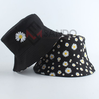 Sombrero de cubo con logotipo bordado personalizado para mujer, gorra de cubo de algodón liso con logotipo personalizado