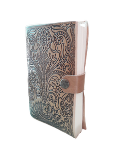 Wholesale Authentic handmade peacock embossed <b>leather</b> notebook with different lock system - Product Image 2