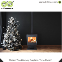 Poêle à bois autoportant en acier au design moderne Verso Rheia P, puissance thermique de 5 kW, pour usage intérieur, hôtels, villas