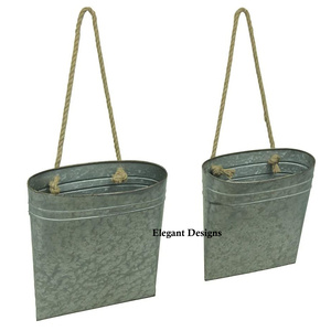 Maceta de hierro con estilo de alta calidad India, la mejor pared galvanizada, bolsillo decorativo, jardín, vivero, piso, mayorista hecho a mano - Product Image 3