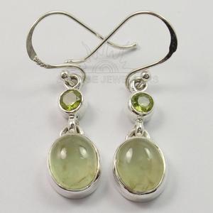 <b>Peridot</b> & Prehnite Multi Stone <b>Earrings</b> Natural Gemstones Lovely Bezel Set <b>Earrings</b> 925 Solid Sterling Fine Silver Jewelry - Product Image 2